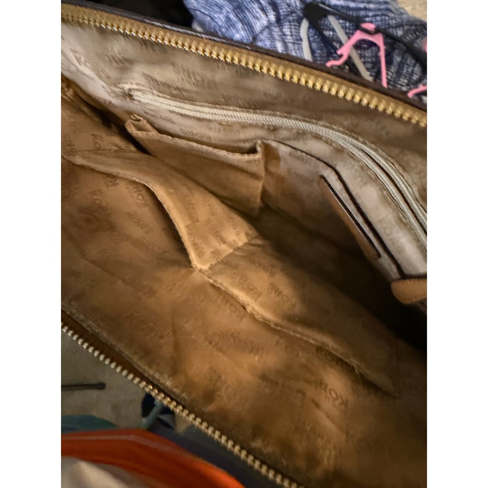 Michael Kors Tan Saffiano Dome Satchel Handbag Gold Hardware - Picture 5 of 8